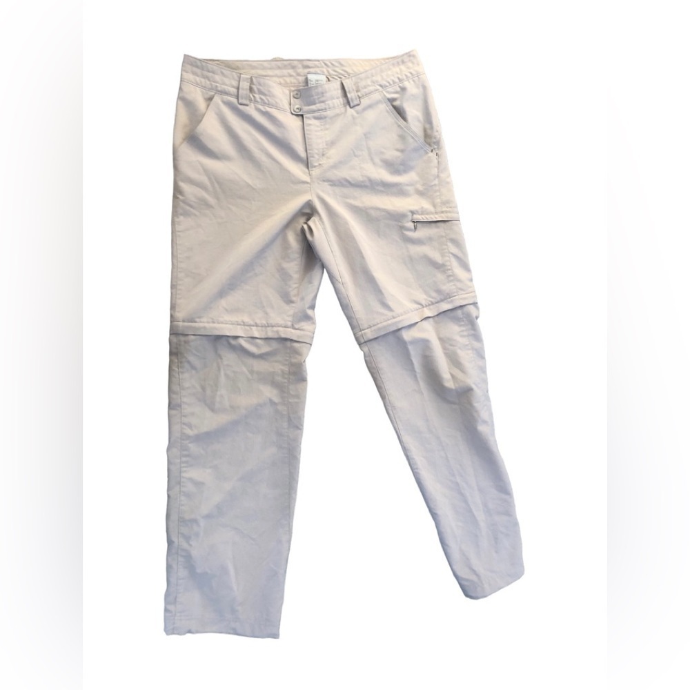 Columbia Titanium Womens Trail Convertible Hiking Pants Sz. 14 Zip Ankle Stone